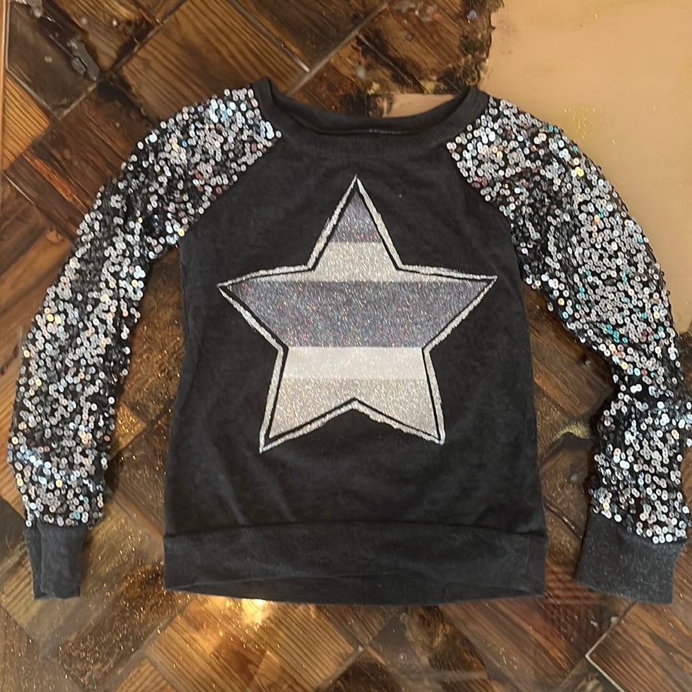 Justice sequin sleeve sweater